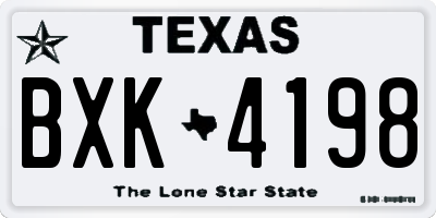 TX license plate BXK4198