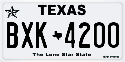 TX license plate BXK4200