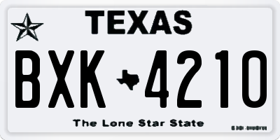 TX license plate BXK4210
