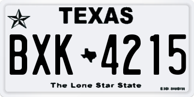 TX license plate BXK4215