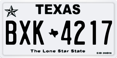 TX license plate BXK4217