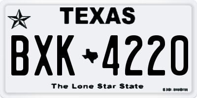 TX license plate BXK4220