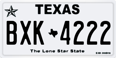 TX license plate BXK4222
