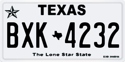 TX license plate BXK4232