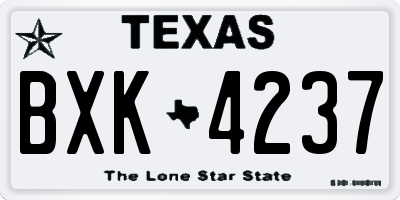 TX license plate BXK4237
