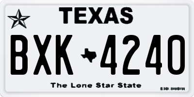TX license plate BXK4240