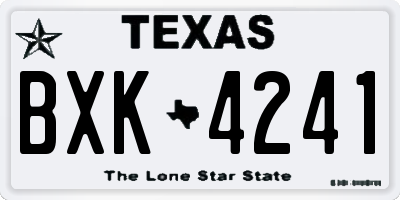 TX license plate BXK4241