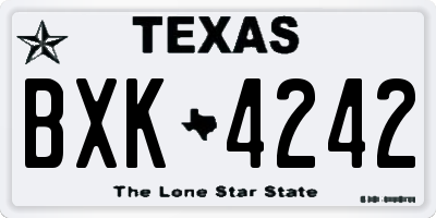 TX license plate BXK4242