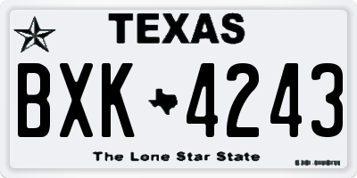 TX license plate BXK4243