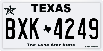 TX license plate BXK4249