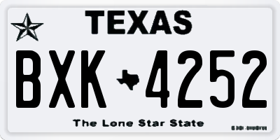 TX license plate BXK4252