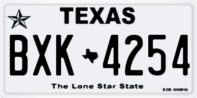 TX license plate BXK4254