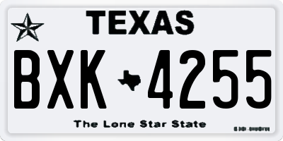 TX license plate BXK4255