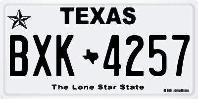 TX license plate BXK4257