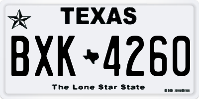TX license plate BXK4260