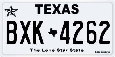 TX license plate BXK4262