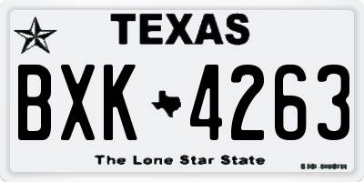 TX license plate BXK4263