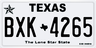 TX license plate BXK4265
