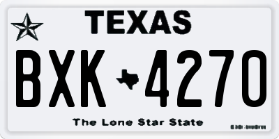TX license plate BXK4270