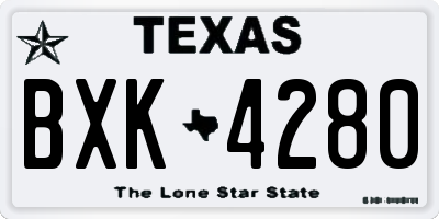 TX license plate BXK4280