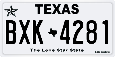 TX license plate BXK4281