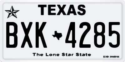 TX license plate BXK4285