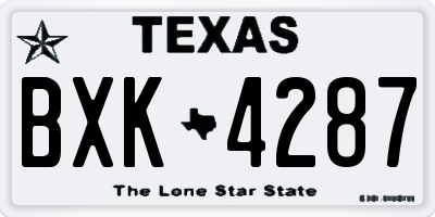 TX license plate BXK4287