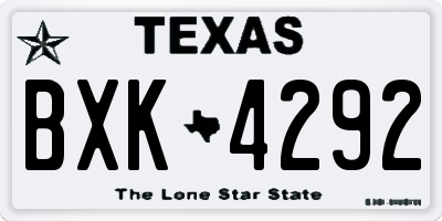 TX license plate BXK4292