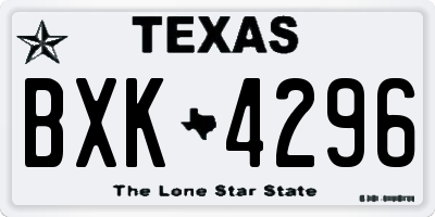 TX license plate BXK4296