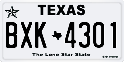TX license plate BXK4301