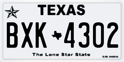 TX license plate BXK4302