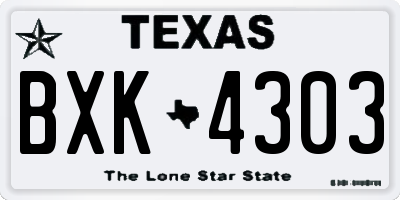 TX license plate BXK4303