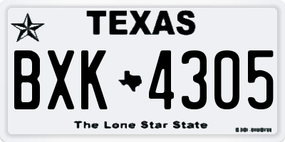 TX license plate BXK4305