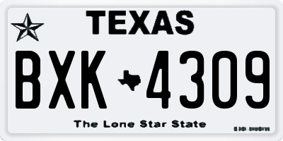 TX license plate BXK4309