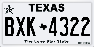 TX license plate BXK4322