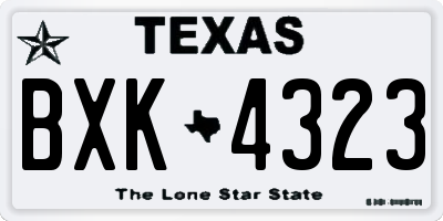 TX license plate BXK4323