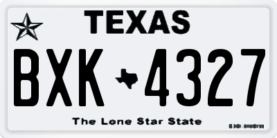 TX license plate BXK4327