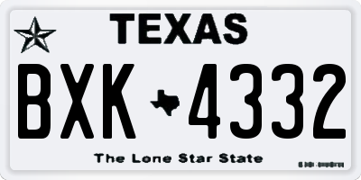 TX license plate BXK4332