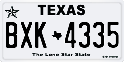 TX license plate BXK4335