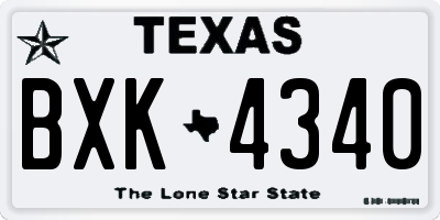 TX license plate BXK4340