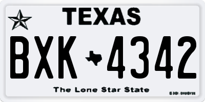 TX license plate BXK4342
