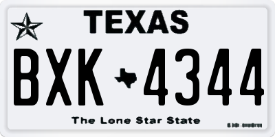 TX license plate BXK4344