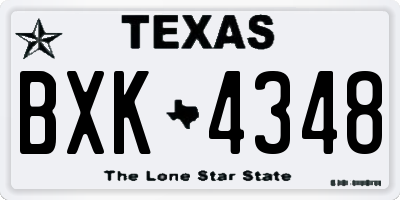 TX license plate BXK4348