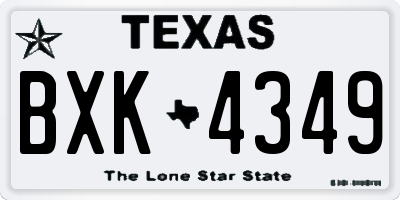 TX license plate BXK4349