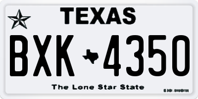 TX license plate BXK4350