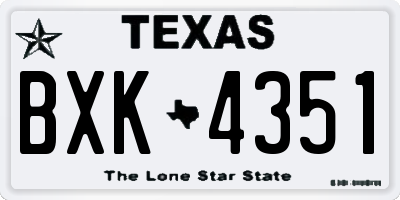 TX license plate BXK4351
