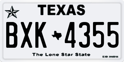 TX license plate BXK4355