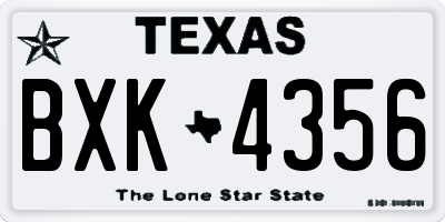 TX license plate BXK4356