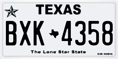 TX license plate BXK4358
