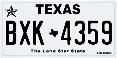 TX license plate BXK4359